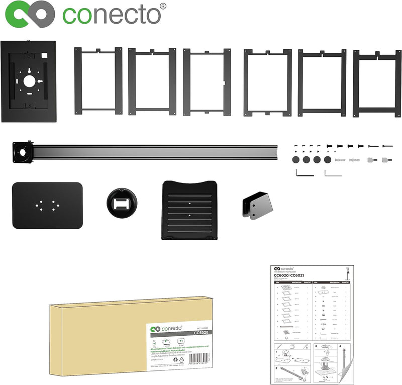 conecto Bodenhalterung für Tablet, mit abschliessbarem Stahlgehäuse für Tab A 10.1 (2019)/ Tab A7/ S