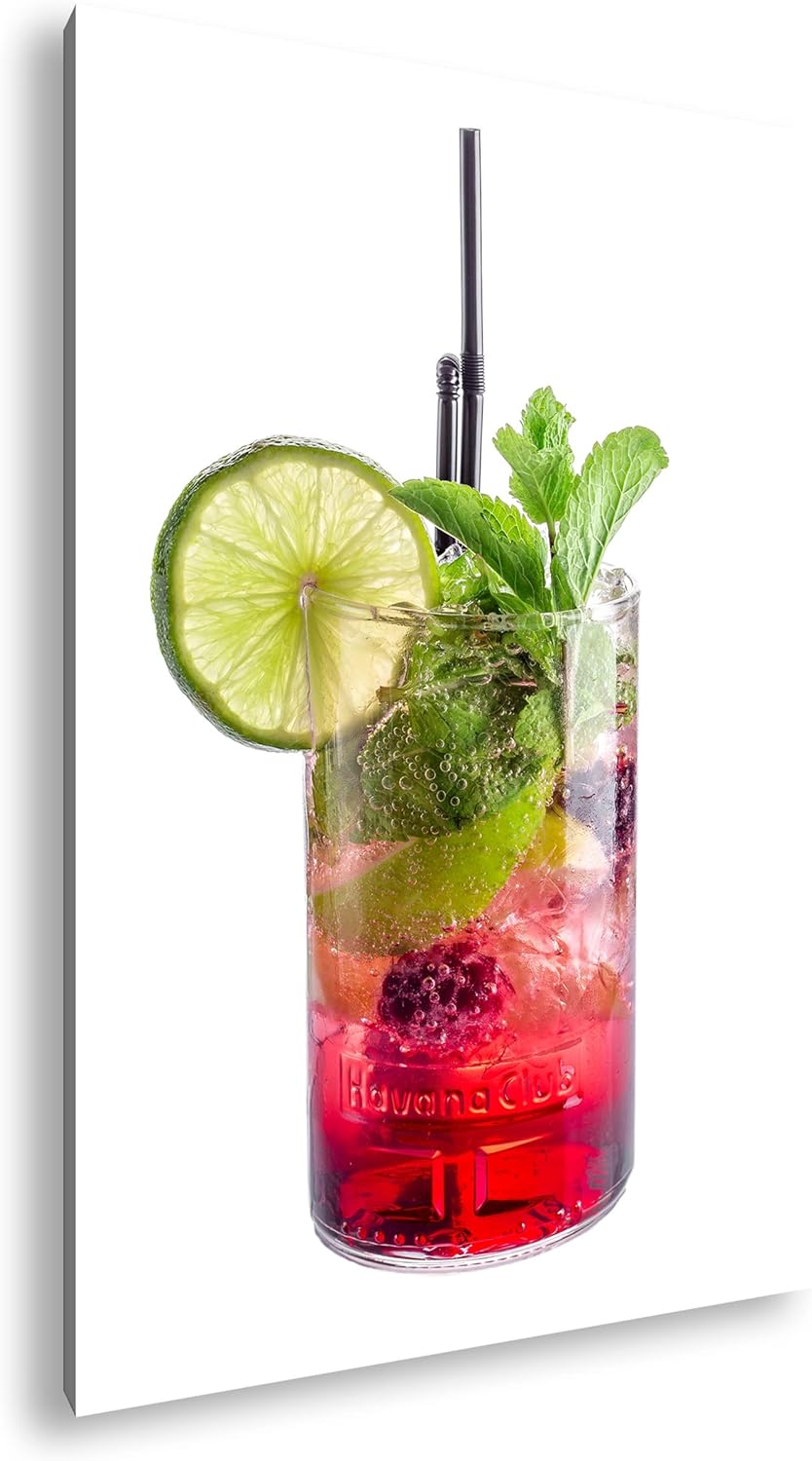 deyoli Cocktail Mojito Format: 100x70 als Leinwand, Motiv fertig gerahmt auf Echtholzrahmen, Hochwer