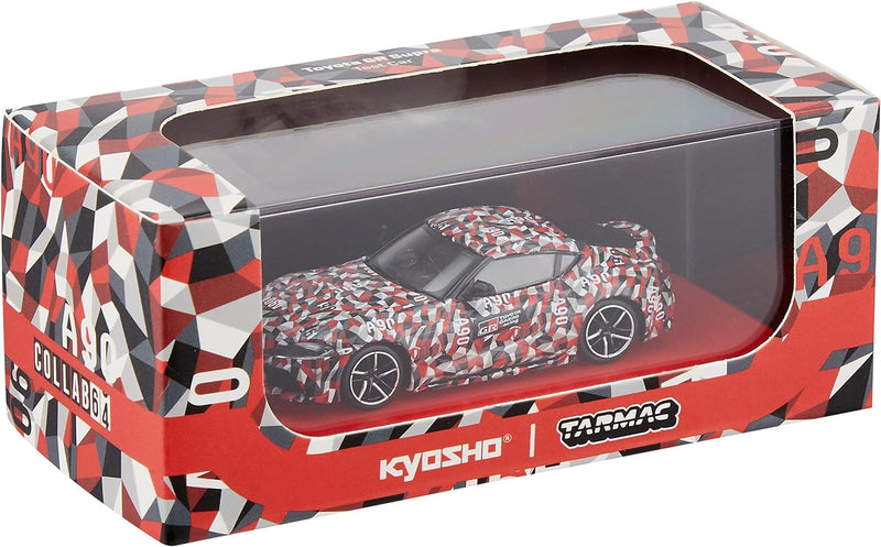 Tarmac T64K-002-TEST Toyota GR Supra Test Car rot/weiss/schwarz Massstab 1:64 Modellauto