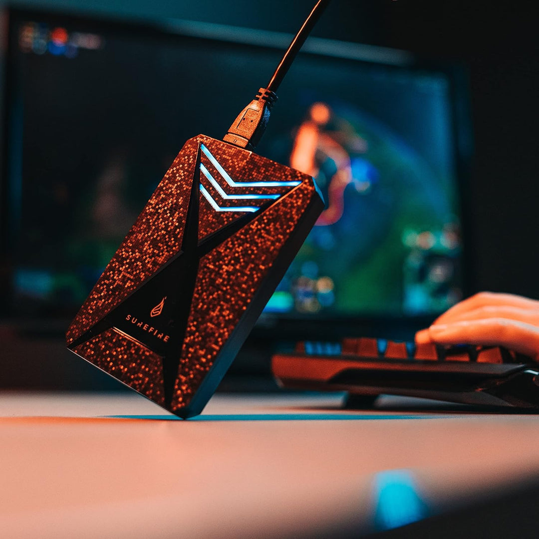 SureFire Gaming Hard Drive 2,5”, 1 TB, schwarz, Externe HDD Festplatte, USB-C Adapter, Windows & Mac