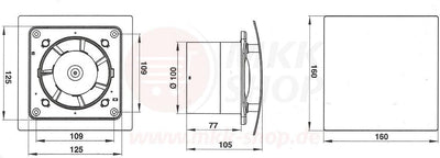 Edelstahl Badlüfter Ø 100 mm Timer/Nachlaufegelung mit Rückstauklappe Lüfter Ventilator Deckenlüfter