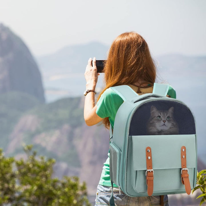 PETCUTE Hunderucksack bis 8kg,Haustier Hunde Katzen Rucksack mit Innerer Sicherheitsleine,Atmungsakt