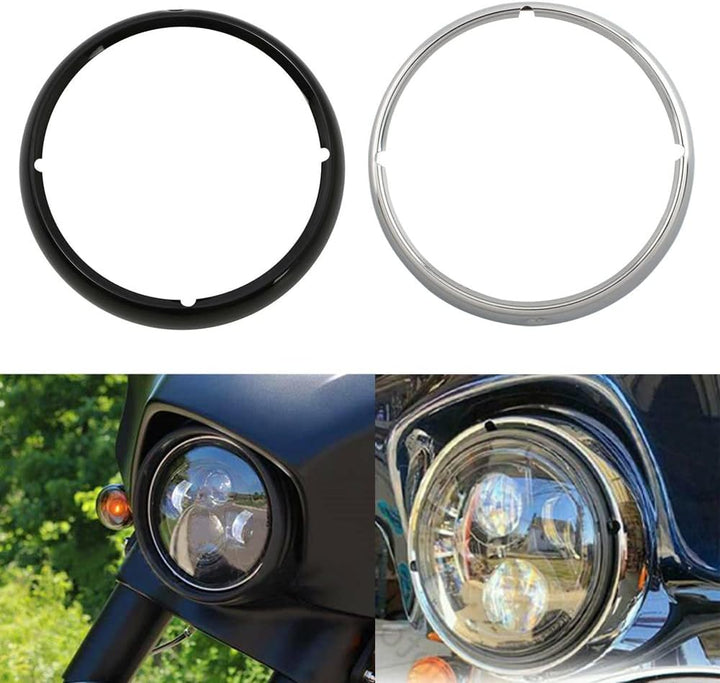 Motorrad Scheinwerfer Lampe Trimmring Abdeckung, TOTMOX 7'' ABS Kunststoff Scheinwerfer Trimmring Ri