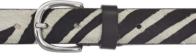 Vanzetti Animal Scouting 30mm Cambered Cow Fur Leather Belt W110 Black/Cream-White Mix - kürzbar