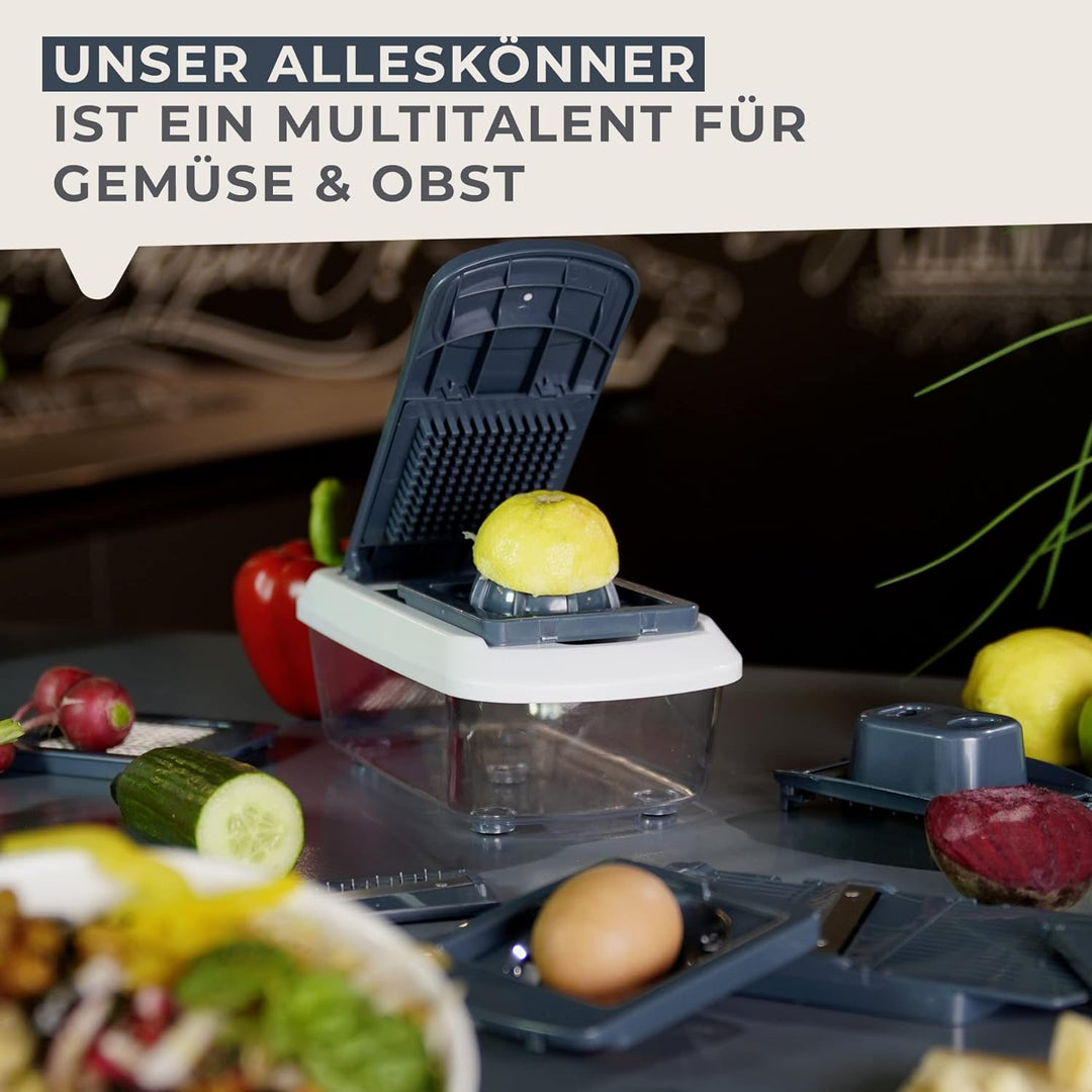 FACKELMANN Multi-Schneider #easyprepare, hochwertiger Multizerkleinerer, Gemüsezerkleinerer mit 11 v