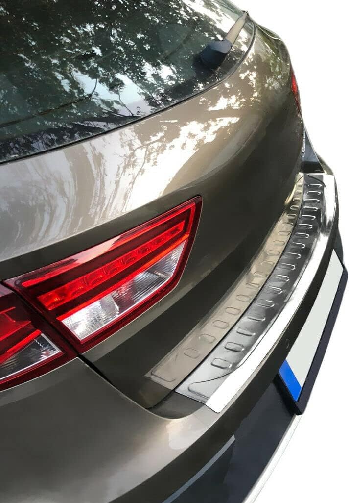 Ladekantenschutz Edelstahl CHROM kompatibel für SEAT LEON ST KOMBI | ab 2014 | mit Abkantung | premi