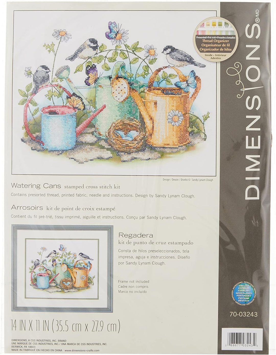 Dimensions Kreuzstich-Set (inkl. Vorlage, Nadel und Anleitung), Watering Cans Giesskannen, Giesskann
