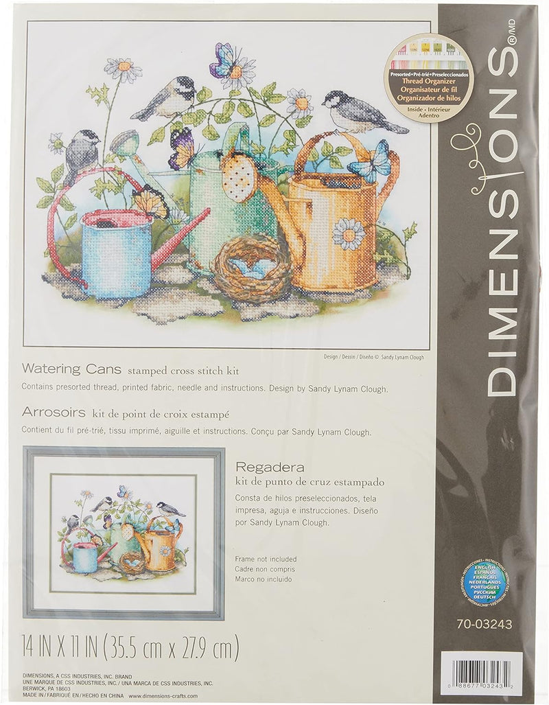 Dimensions Kreuzstich-Set (inkl. Vorlage, Nadel und Anleitung), Watering Cans Giesskannen, Giesskann