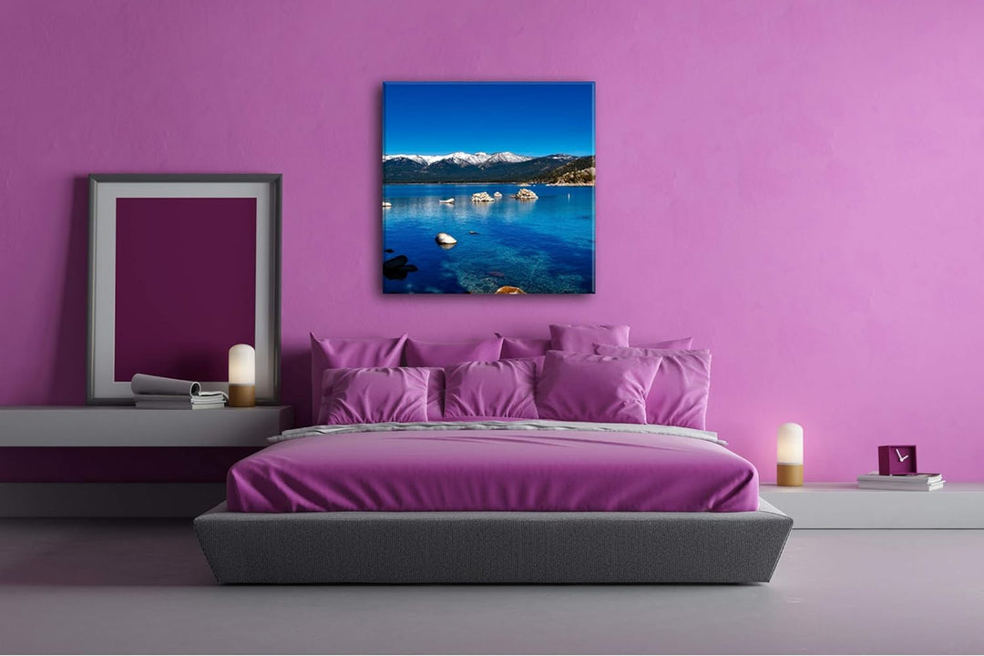 deyoli Lake Tahoe in Kalifornien Format: 70x70 als Leinwand, Motiv fertig gerahmt auf Echtholzrahmen