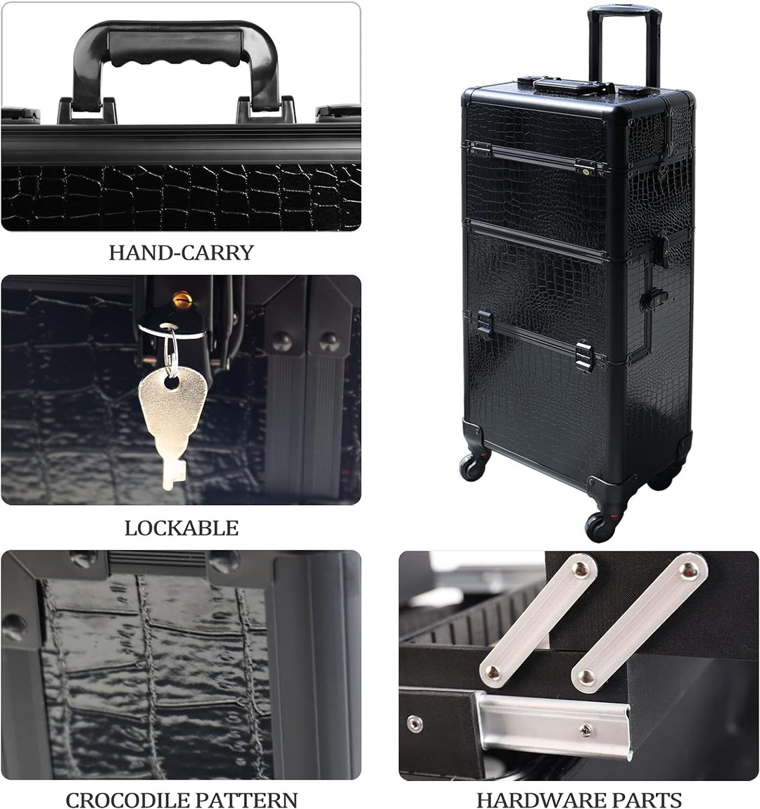 ANGNYA Kosmetikkoffer Trolley Friseurkoffer Multikoffer Schminkkoffer Rollkoffer mit 4 Rollen Make u