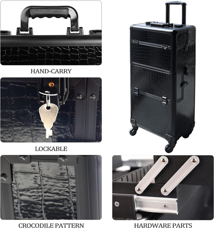 ANGNYA Kosmetikkoffer Trolley Friseurkoffer Multikoffer Schminkkoffer Rollkoffer mit 4 Rollen Make u