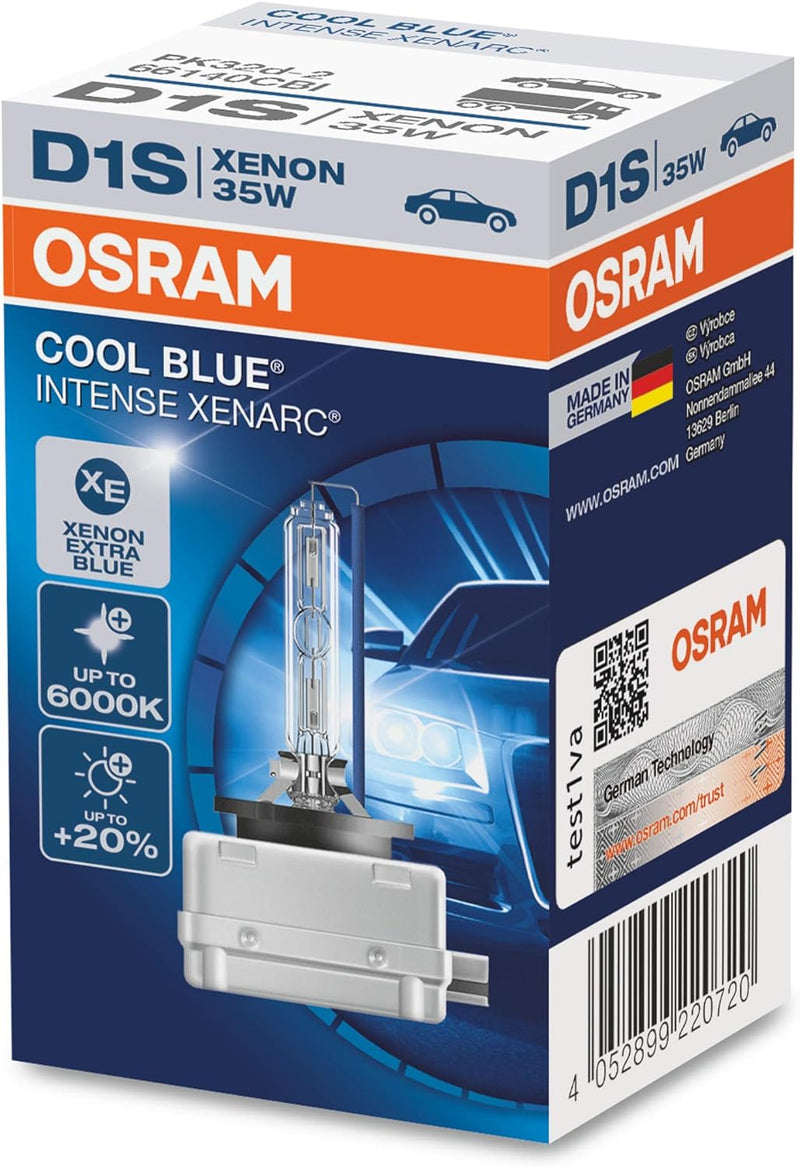 Osram Xenarc COOL BLUE INTENSE D1S HID Xenon-Brenner, Entladungslampe, 66140CBI, Faltschachtel (1 St