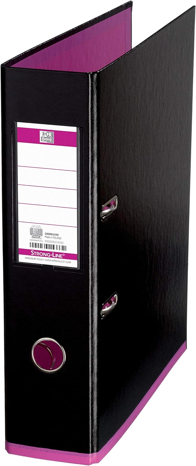 Oxford Ordner A4, myColour, 8 cm breit, zweifarbig schwarz und pink, 10 Stück 10 Stück schwarz/pink,