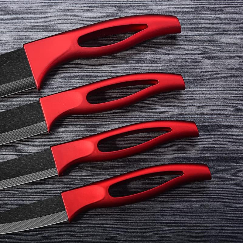 Welikekitchen Keramikmesser Messer Geschenkset 5. Teilig. Profi Qualität 10 Jahre Garantie, schwarz-