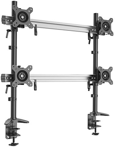 HFTEK 4-Fach-Monitorarm - Halterung Halter Tischhalterung für 4 Bildschirme von 15 bis 27 Zoll mit T