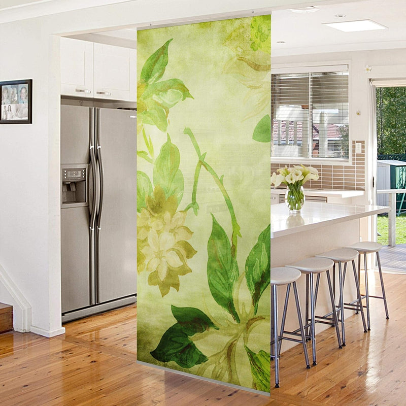 Bilderwelten Raumteiler Green Blossoms 250x120cm inkl. transparenter Halterung 250x120cm incl. trans