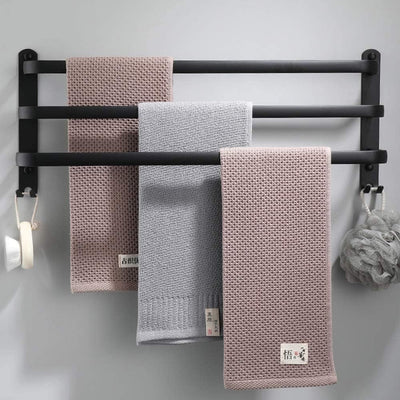 Handtuchhalter für Badezimmer, Handtuchstangen, Wandmontage, schwarz, selbstklebend, für Dusche und