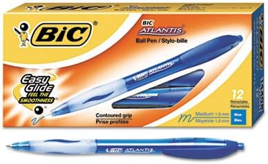 Atlantis Ballpoint Retractable Ball Pen, Blue Ink, Medium, Dozen by BICÃ‚®