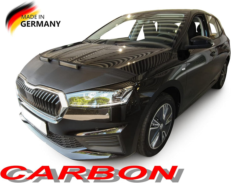 AB3-00673 CARBON OPTIK Auto Bra kompatibel mit Skoda Fabia 4 IV Bj. 2021 - Haubenbra Steinschlagschu