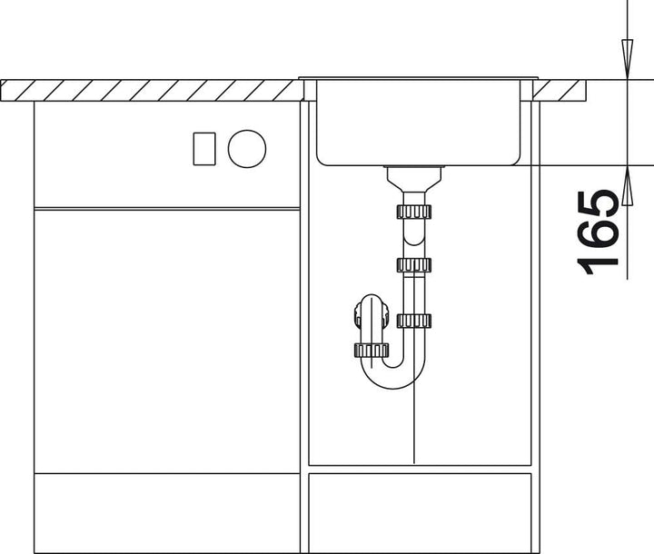 BLANCO RONDO | SILGRANIT cafe | Einbauart: Einbau von Oben | ohne Ablauffernbedienung | 45er Untersc