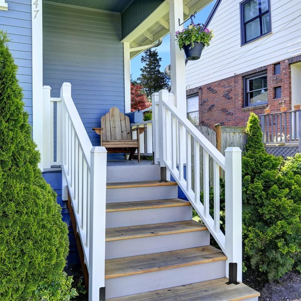 VANROUG 4pcs post anchor adjustable Post Shoe Fence Square Wooden Posts Ground Sleeve Fence Support