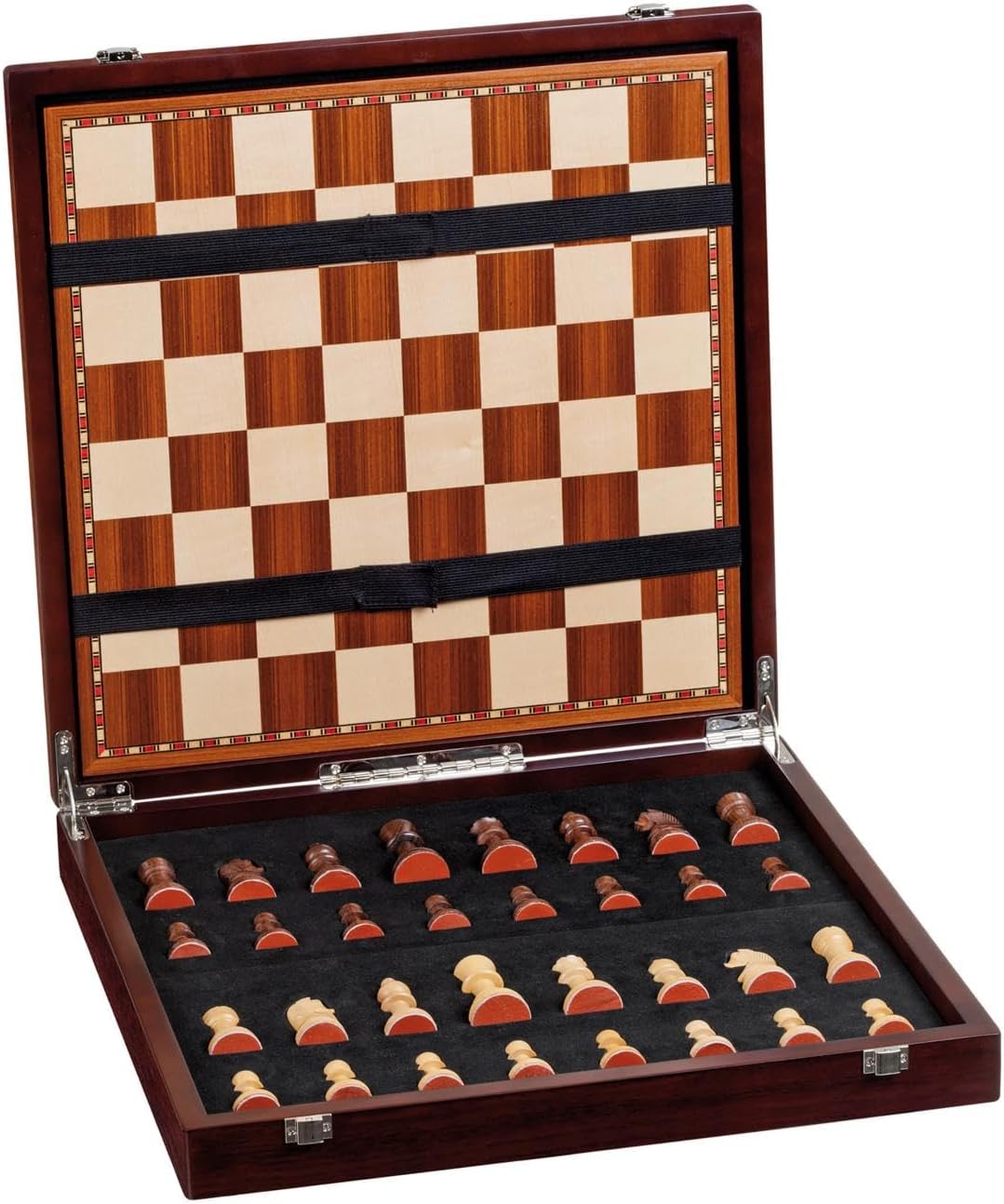Philos 2504 - Schach, Schachspiel, Schachset Exklusiv mit Schachbrett und Schachfiguren in Figurenbo