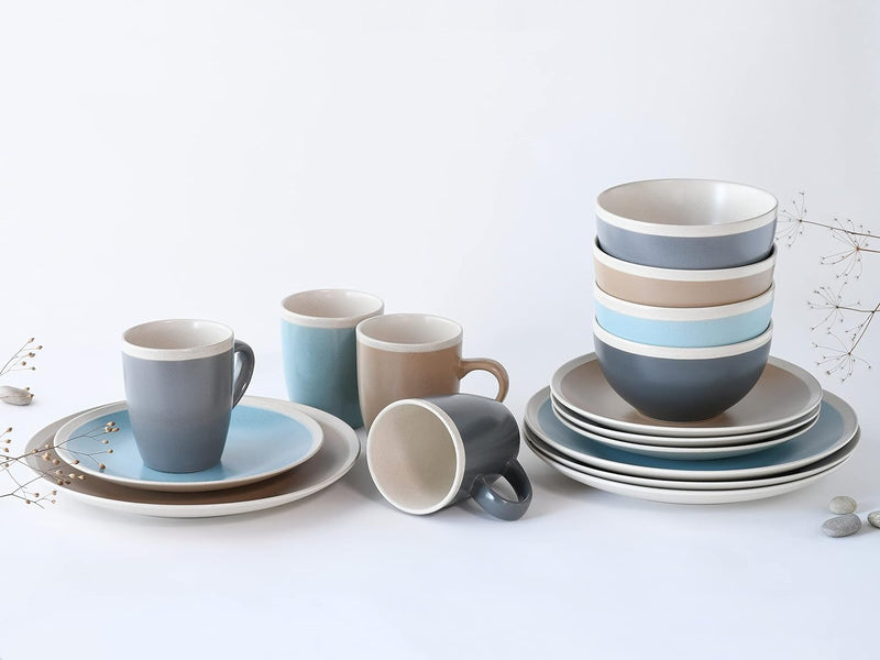 Creatable, 23439, Serie NORDIC LIVING cool, Geschirrset, Kombiservice 16 teilig