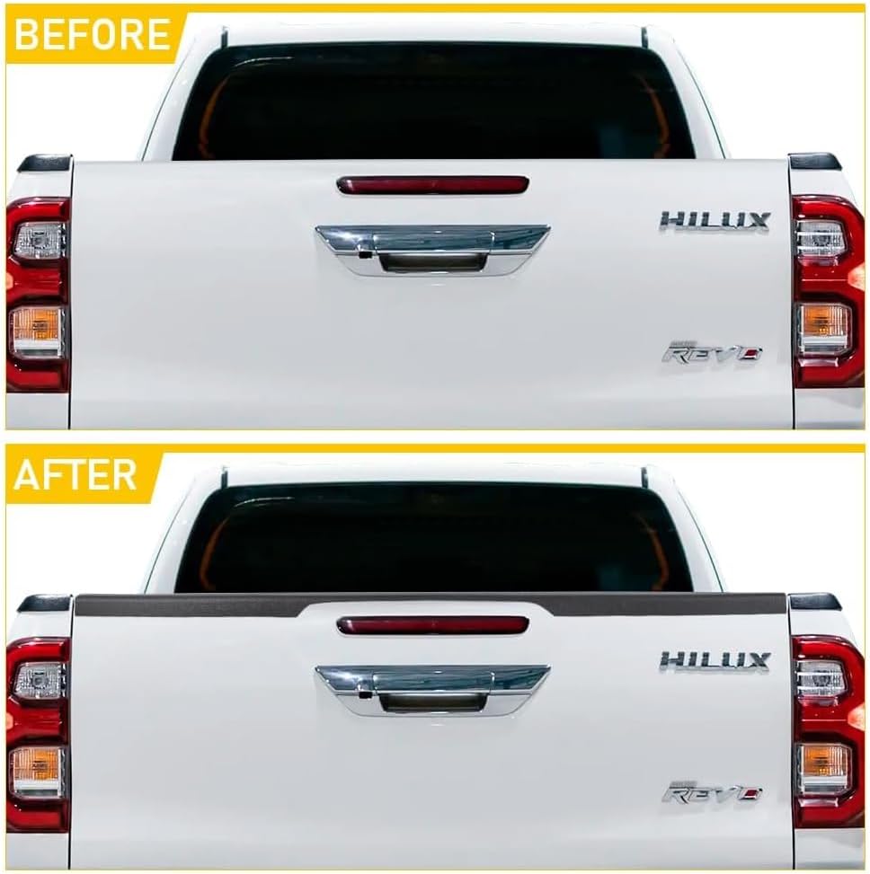 JHCHAN Ladekantenschutz Abdeckung für Toyota Hilux 2021-2023 Revo Pick up ABS Textur Schwarz Heckkla