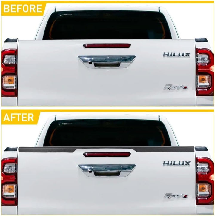JHCHAN Ladekantenschutz Abdeckung für Toyota Hilux 2021-2023 Revo Pick up ABS Textur Schwarz Heckkla