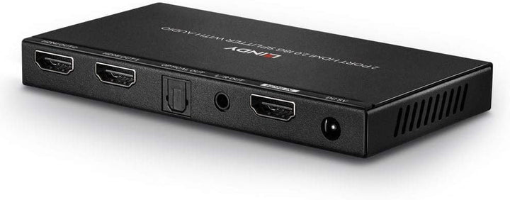 LINDY 38230– HDMI 18G Splitter mit Audio & Downscaling, 2 Ports – HDMI Splitter 4K Ultra HD Signal a