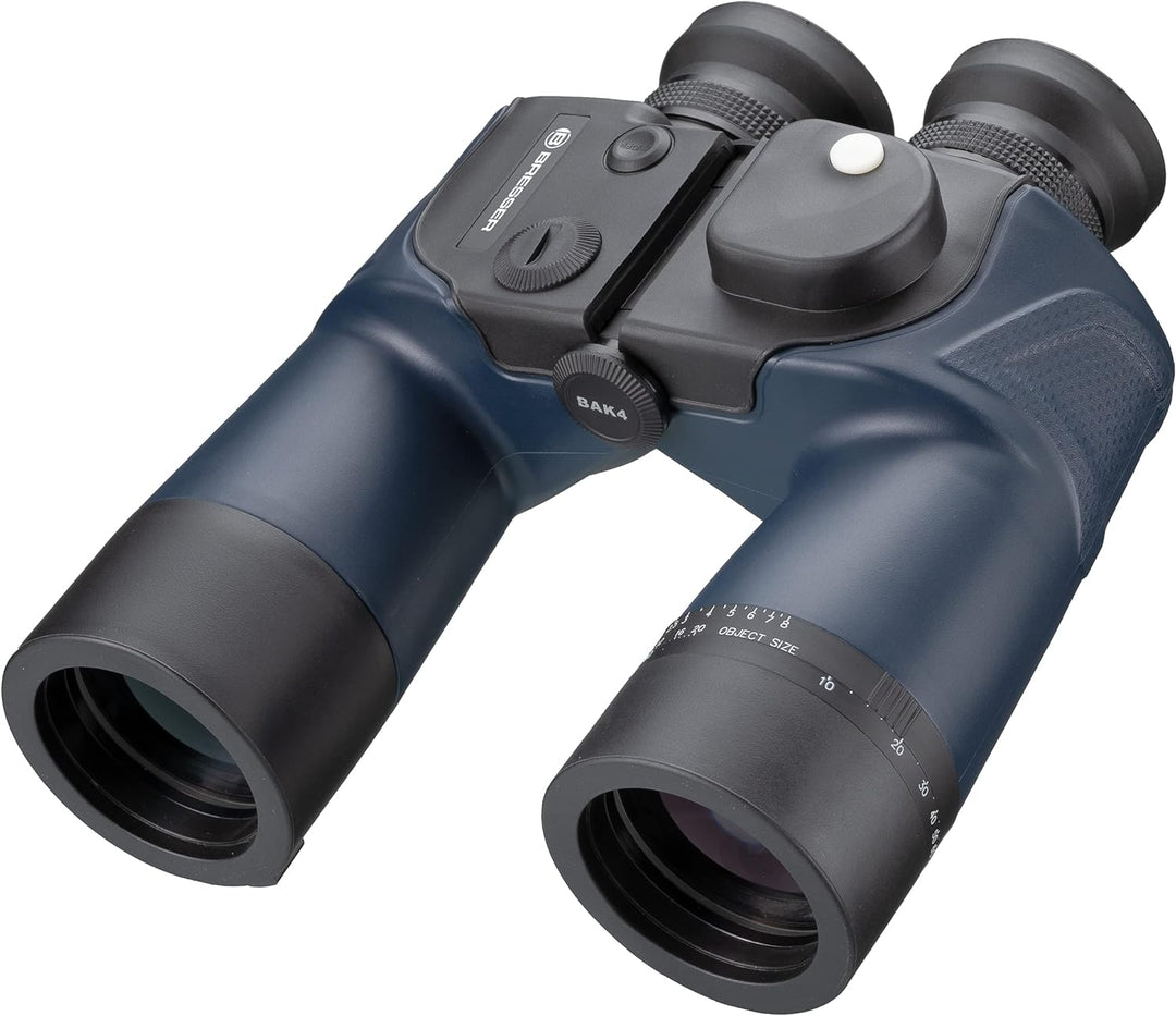 Bresser Fernglas 7x50 BinoSail für Segler, wasserdicht, mit Kompass und Strichplatte zur Entfernungs