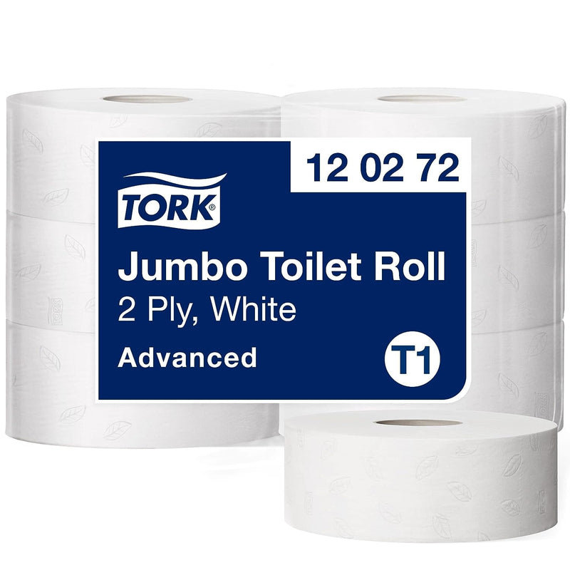 Tork 120272 Jumbo Toilettenpapier in Advanced Qualität für Tork T1 Jumbo Toilettenpapiersysteme / 2-