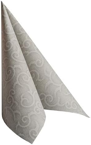 250 Servietten "ROYAL Collection" 1/4-Falz 40 cm x 40 cm grau "Casali" 84889 Papstar Premium stoffäh