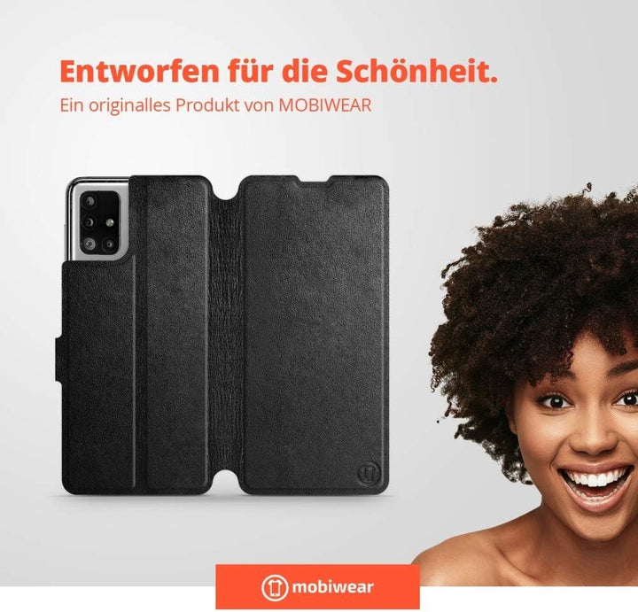 Mobiwear | Echt Lederhülle | Kompatibel mit Samsung Galaxy M51, Made in EU handyhülle, Slim Leather