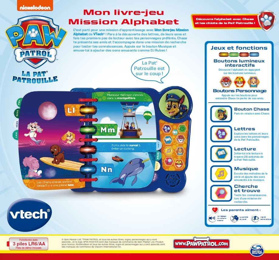 VTech - Paw Patrol Interaktives Buch, 618105, Mehrfarbig,