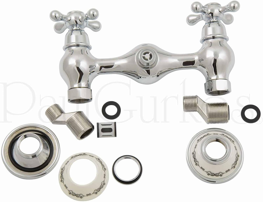 PaulGurkes Nostalgie Dusch Set mit Brause Retro Duscharmatur Mischbatterie Landhausstil Keramik Anti