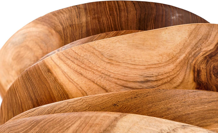 Windalf Holzschale YULI Ø 27-30 cm Servierschale Obstschale Salatschale Handarbeit