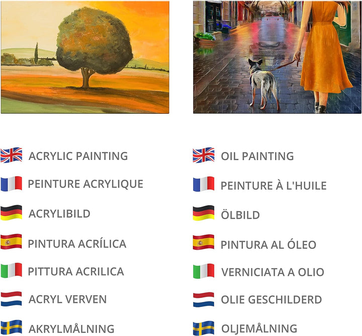 Belle Vous 7 Stk Leere Leinwände zum Bemalen - 45 x 60 cm – Vorgespannte Grosse Leinwand – Leinwände