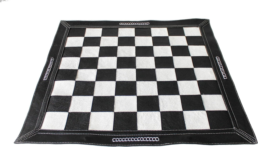 StonKraft 19 "x 19" Echtes Leder Schach - Schwarze Farbe | Roll-up Schach | Turnier Schach