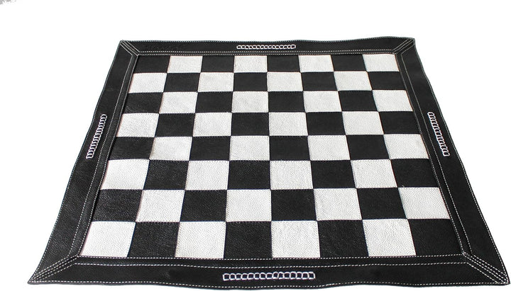 StonKraft 19 "x 19" Echtes Leder Schach - Schwarze Farbe | Roll-up Schach | Turnier Schach