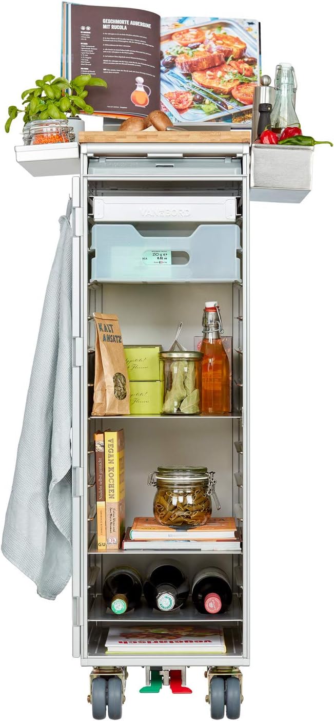 VanDeBord Ausstattungspaket Küche & Grillen, Zubehör für Flugzeugtrolleys, Einschub, Fachboden, Flas