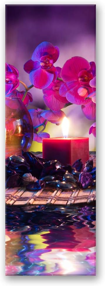 Feeby Deco Panel Zen Bild Kunstdruck modern Spa Violett 30x90 cm Deko Paneel 30x90 cm Violett_C, Dek