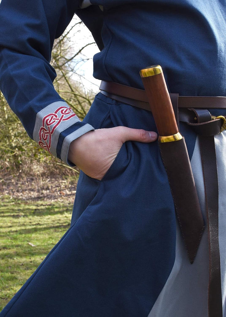 Battle-Merchant Wikinger Tunika mit Stickerei S-XXL - Herren Langarm Männer Mittelalter LARP Kostüm