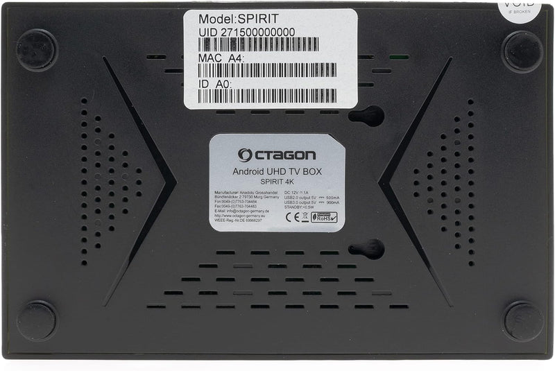 Octagon Spirit 4K UHD HDR10+ Smart Android TV OTT IP Media-Streaming-Box, 5G WLAN, Bluetooth 5.1, BT
