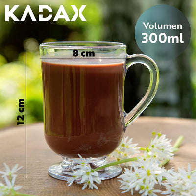 KADAX Kaffeegläser Set, 300ml, Teegläser aus Glas, Glühweingläser, Trinkgläser für Tee, Kaffee, Iris