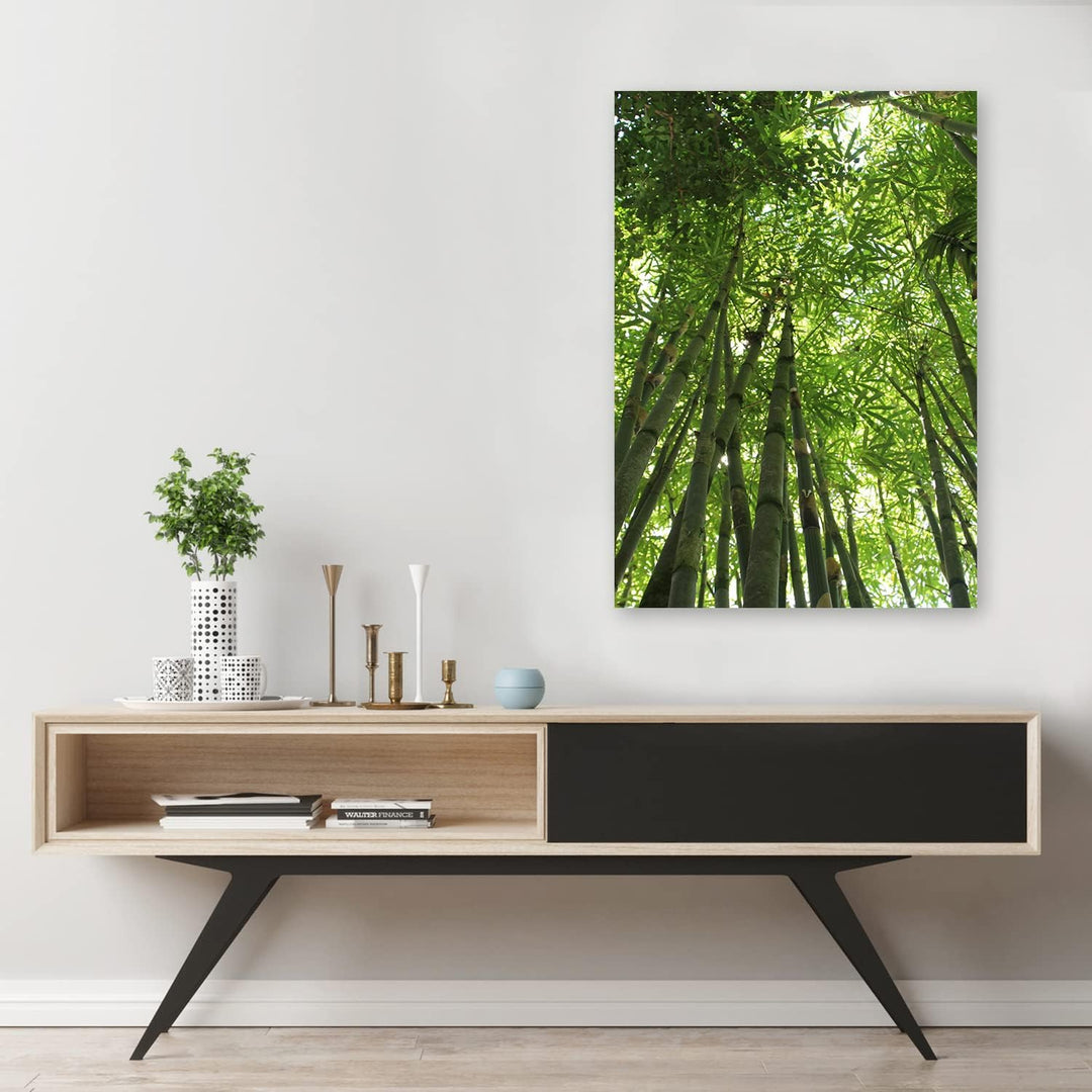 Feeby Vlies Leinwandbild Tropen Bambus Exoten 60x90 cm Druckbild Wandbild Wanddekoration Deko Wand A