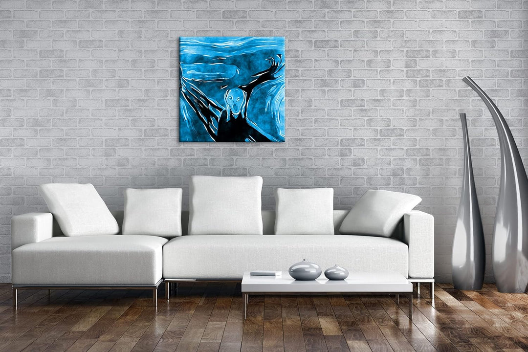 deyoli Edvard Munch Der Schrei Format: 70x70 Effekt: Monocrome Blau als Leinwandbild, Motiv fertig g