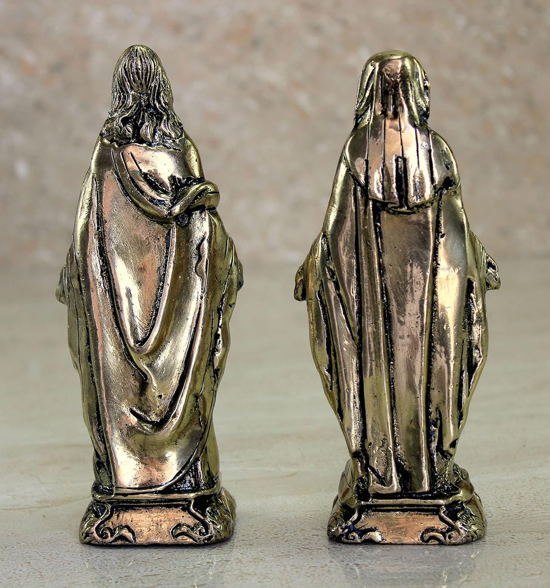 eSplanade Jesus Christus und Mutter Maria Idol Statue Skulptur aus Messing, 14,6 cm