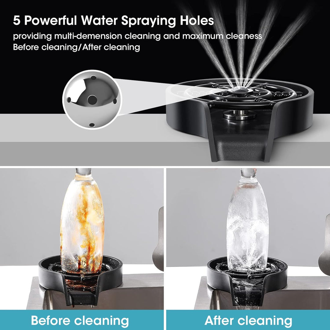 Automatische Glasspüler Wasserhahn, Mishukaze Gläserspüler Cup Washer für Küchenspülen, Glas Spüler