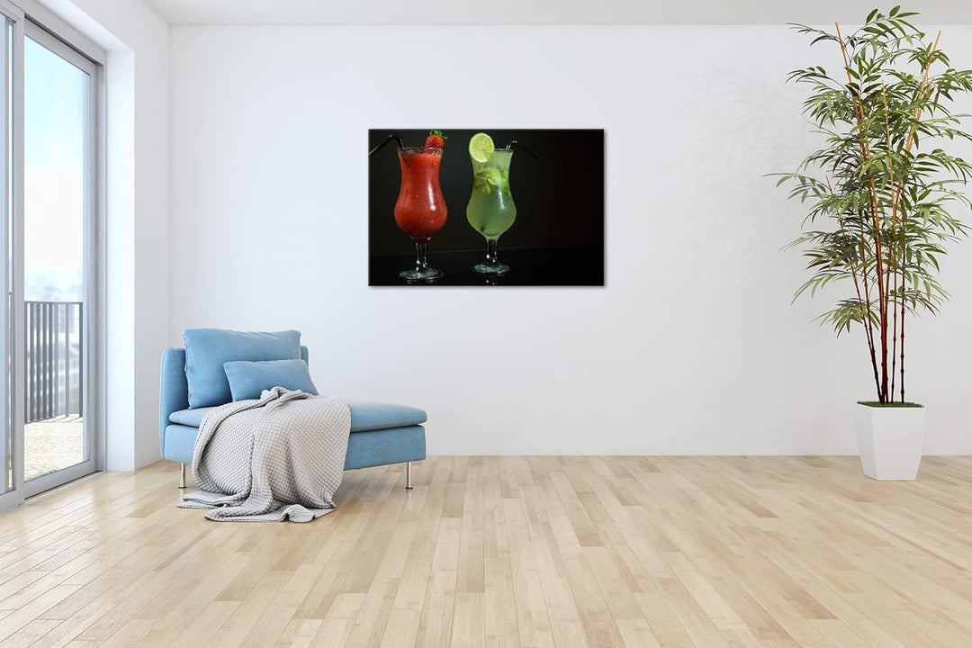 deyoli Dark appetitliche Cocktails Format: 100x70 als Leinwand, Motiv fertig gerahmt auf Echtholzrah